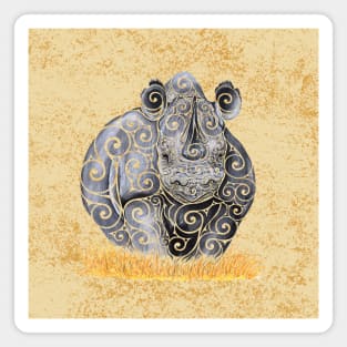 Swirly Rhino Magnet